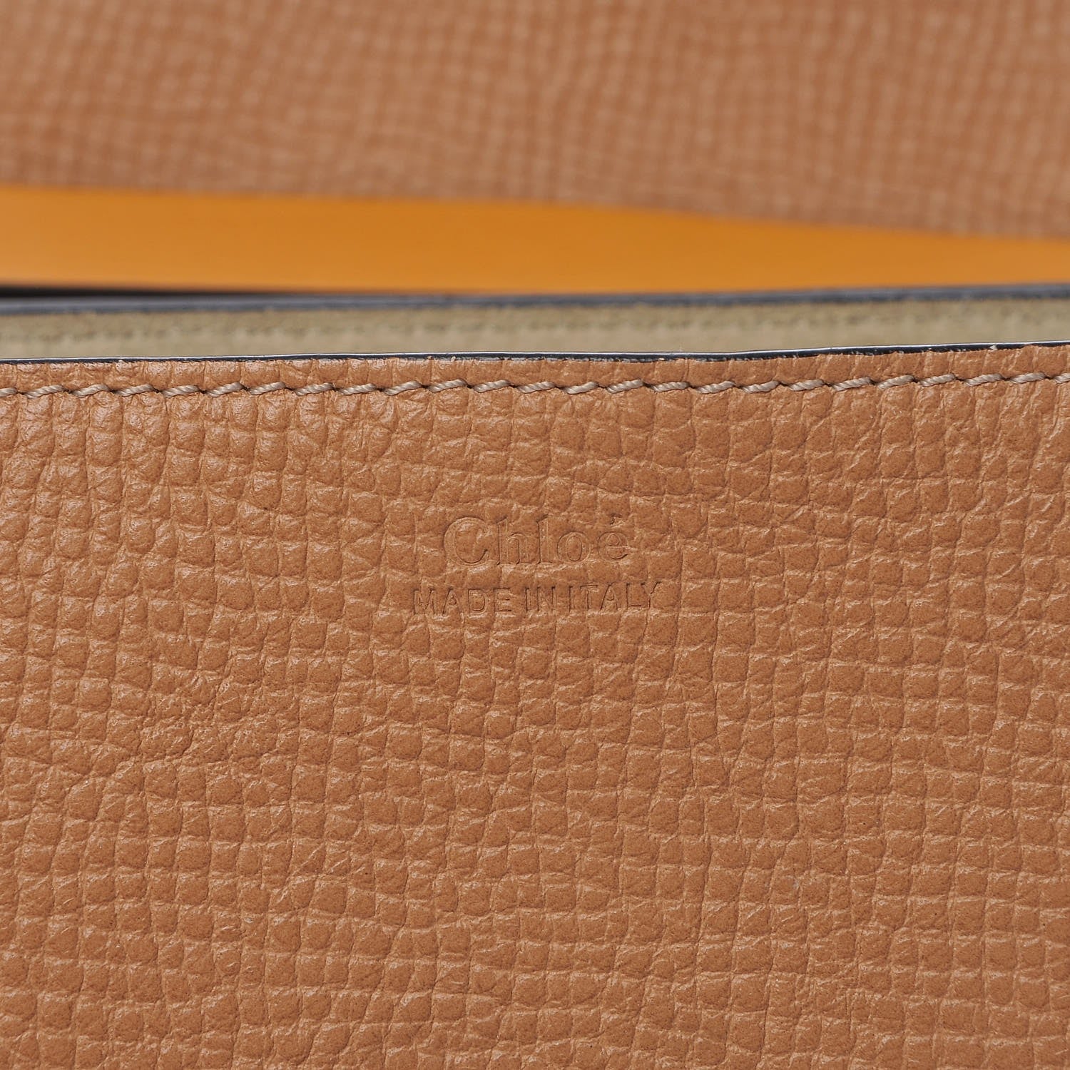 Chloe Grained Calfskin Lambskin Drew Shoulder Bag Wet Sand Sunflower 6 of 11