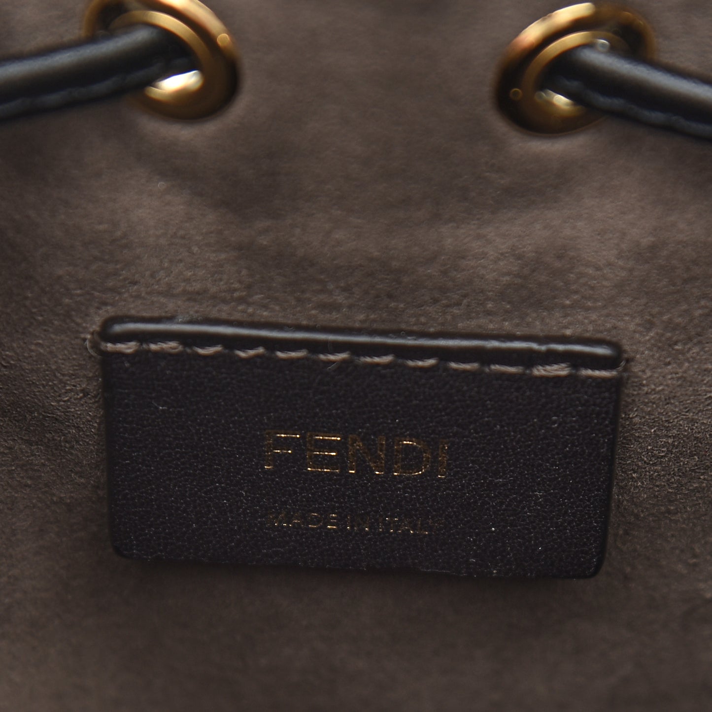 Vitello Liberty F is Fendi Bi-Color FF 1974 Embossed Mini Mon Tresor Bucket Bag Maya Black