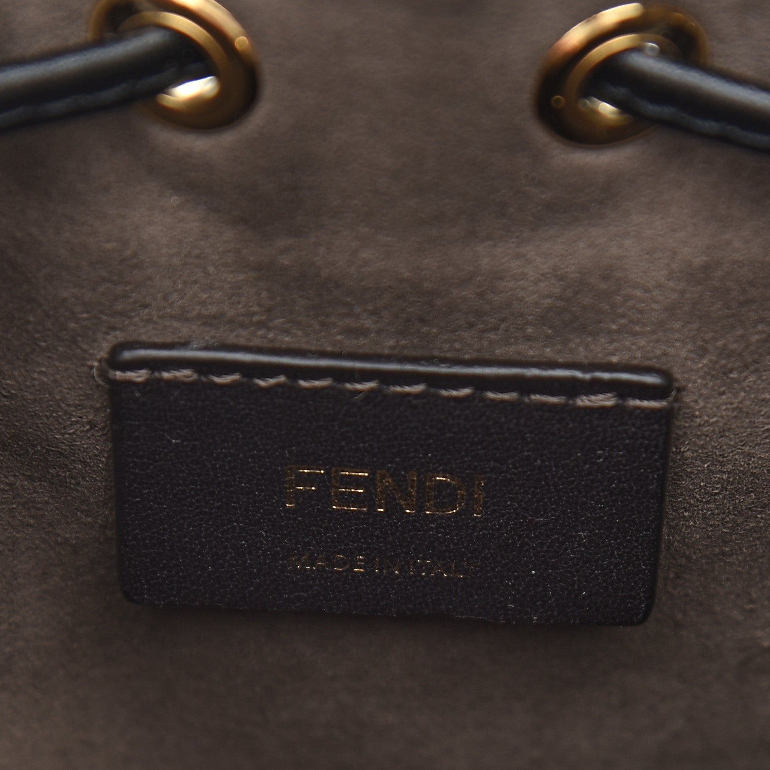 Fendi Vitello Liberty F is Fendi Bi-Color FF 1974 Embossed Mini Mon Tresor Bucket Bag Maya Black 6 of 9
