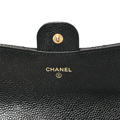 Chanel Caviar Quilted Large Gusset Flap Wallet Black 6 of 10
