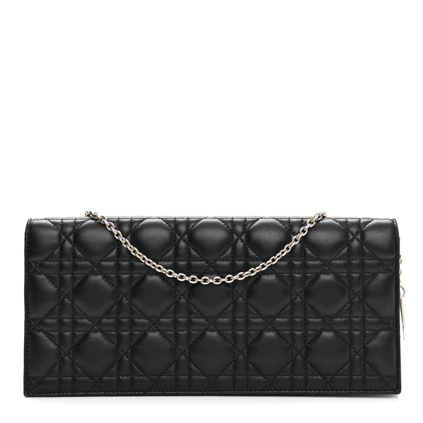 Lambskin Cannage Lady Dior Convertible Clutch Black