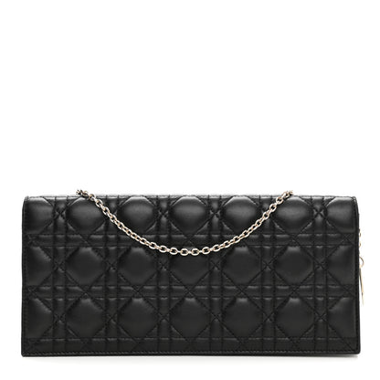 Christian Dior Lambskin Cannage Lady Dior Convertible Clutch Black 1 of 9