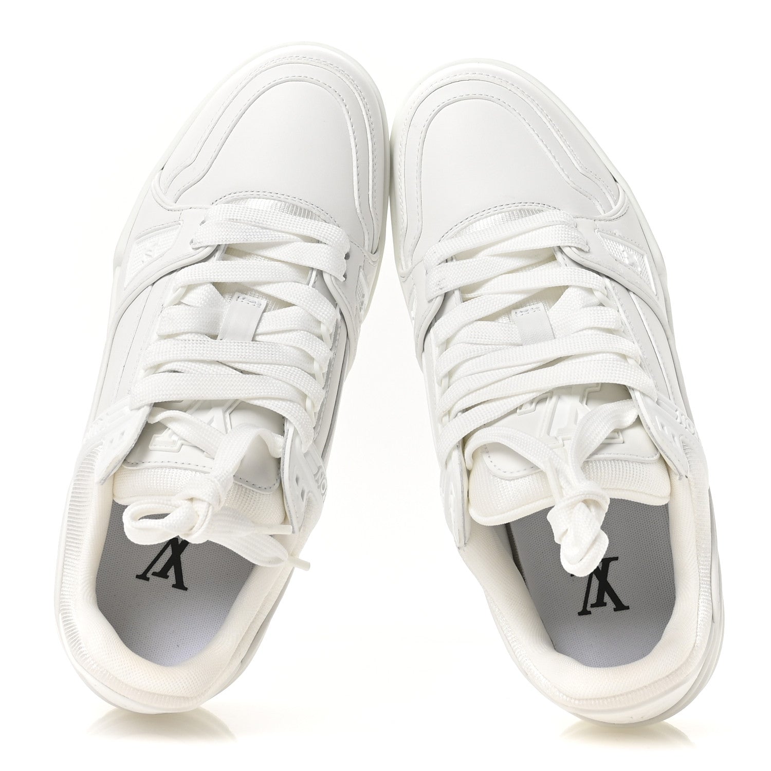 Louis Vuitton Calfskin Womens LV Trainer Sneakers 37.5 White 2 of 9