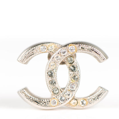 Chanel Crystal CC Earrings Silver 3 of 6