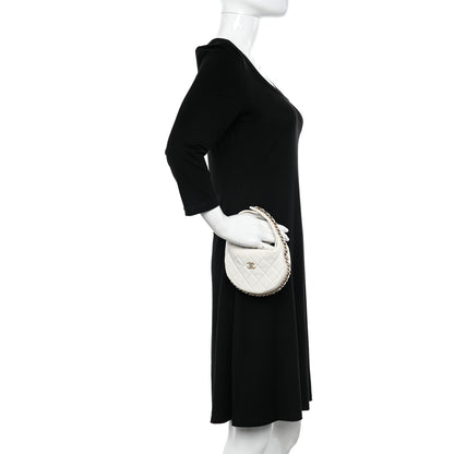 Chanel Lambskin Quilted Chain Around Pouch White 2 of 10