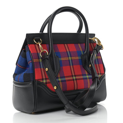 Versace Vitello Tartan Medium Baroque Palazzo Empire Bag Black Rosso 3 of 9