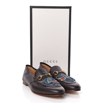 Gucci Lambskin Wolf Embroidered Mens Brixton Horsebit Loafers 9.5 Cocoa 9 of 9