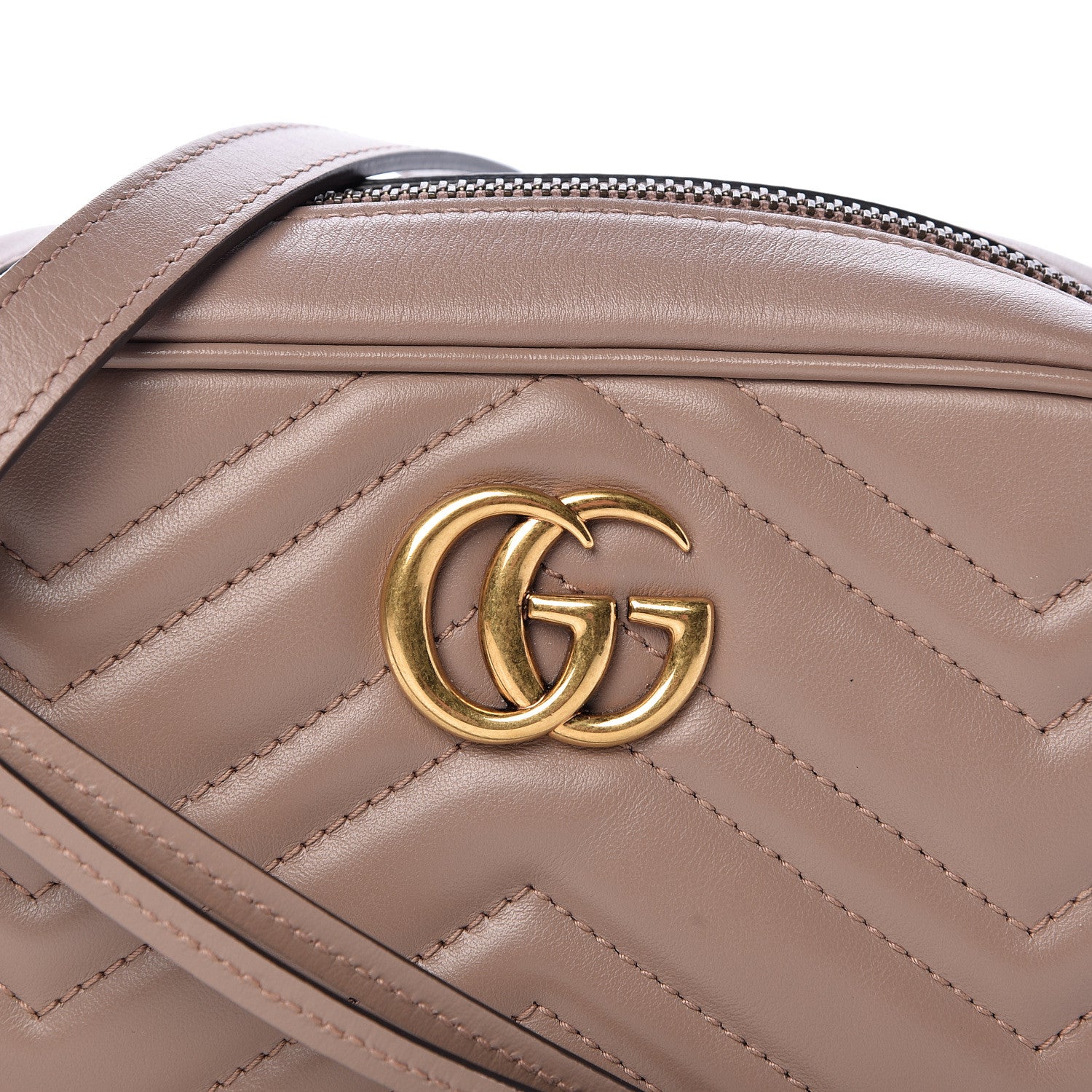 Gucci Calfskin Matelasse Mini GG Marmont Chain Shoulder Bag Nude 8 of 11