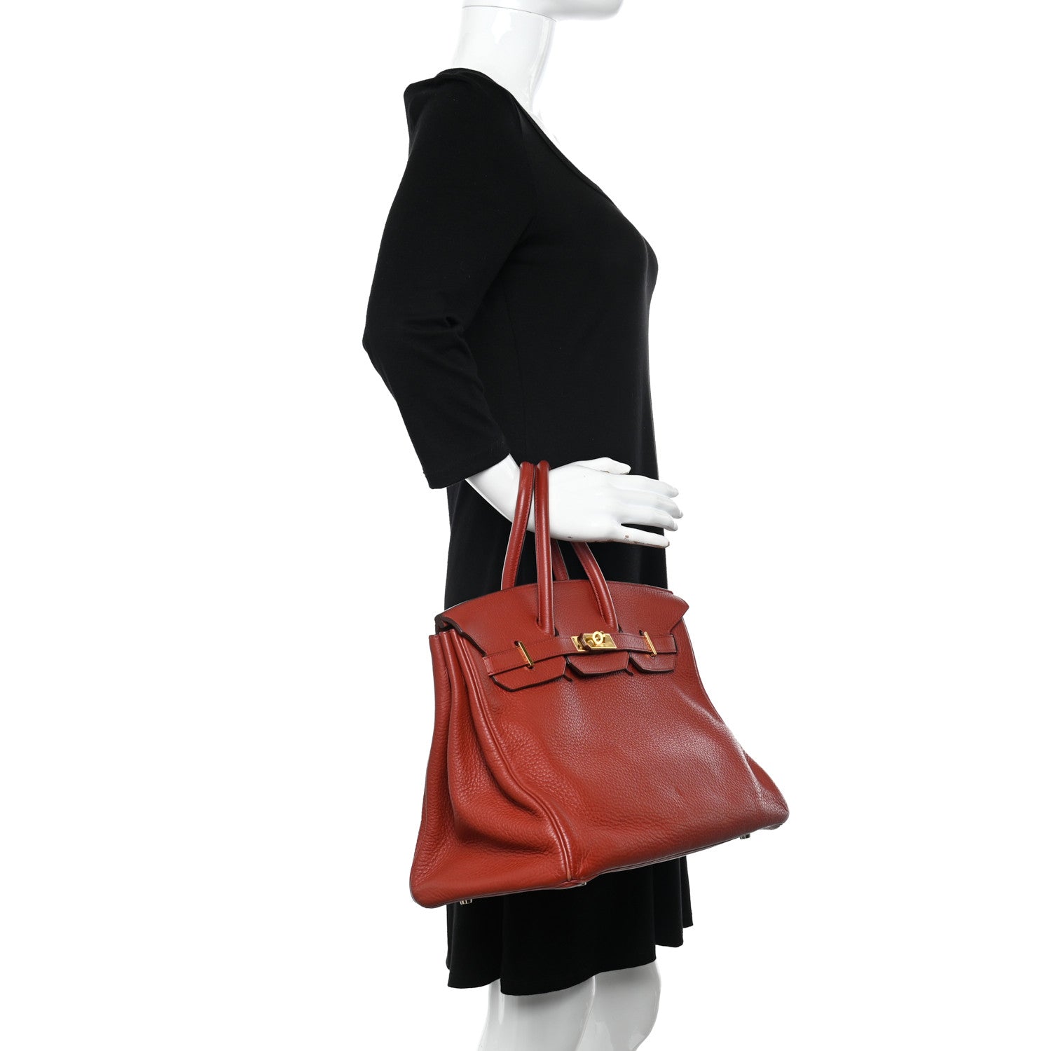 Hermes Taurillon Clemence Birkin 35 Brique 2 of 12