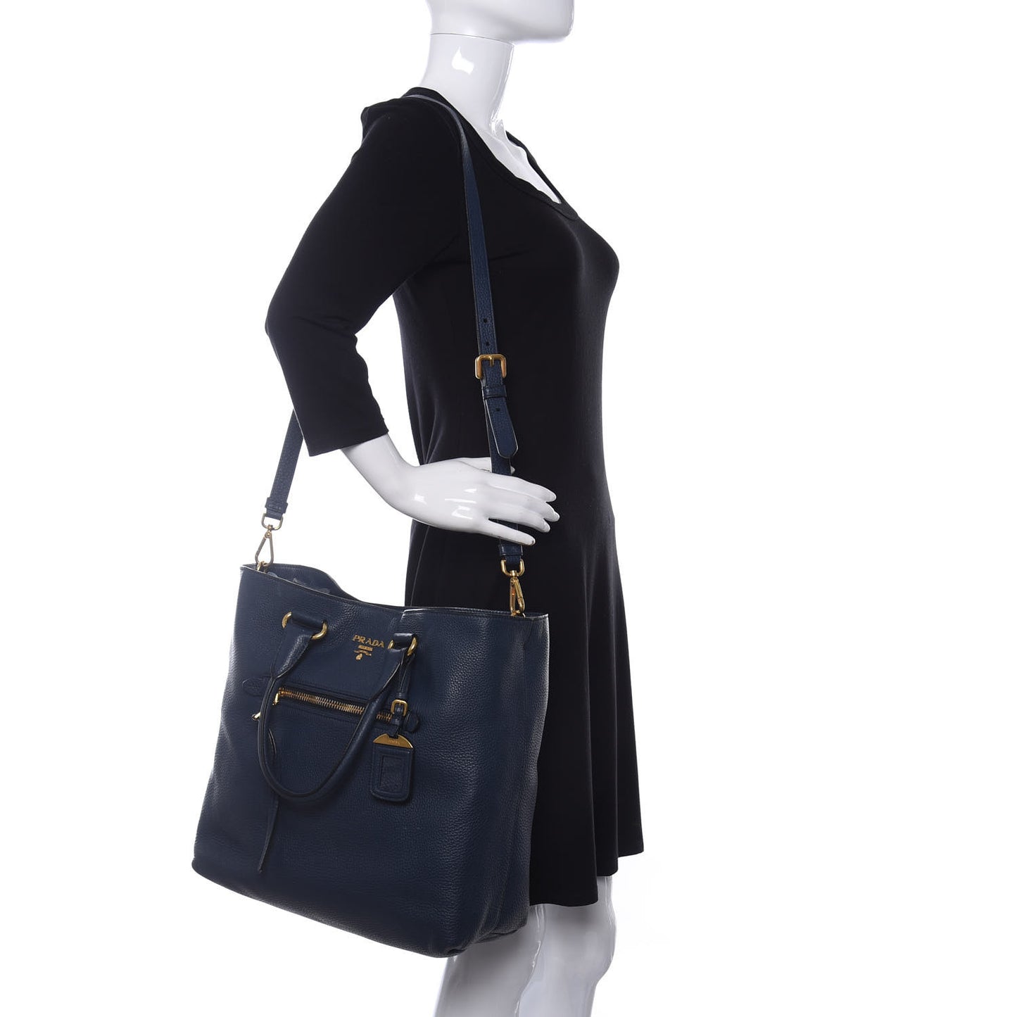 Vitello Daino Shopping Tote Inchiostro