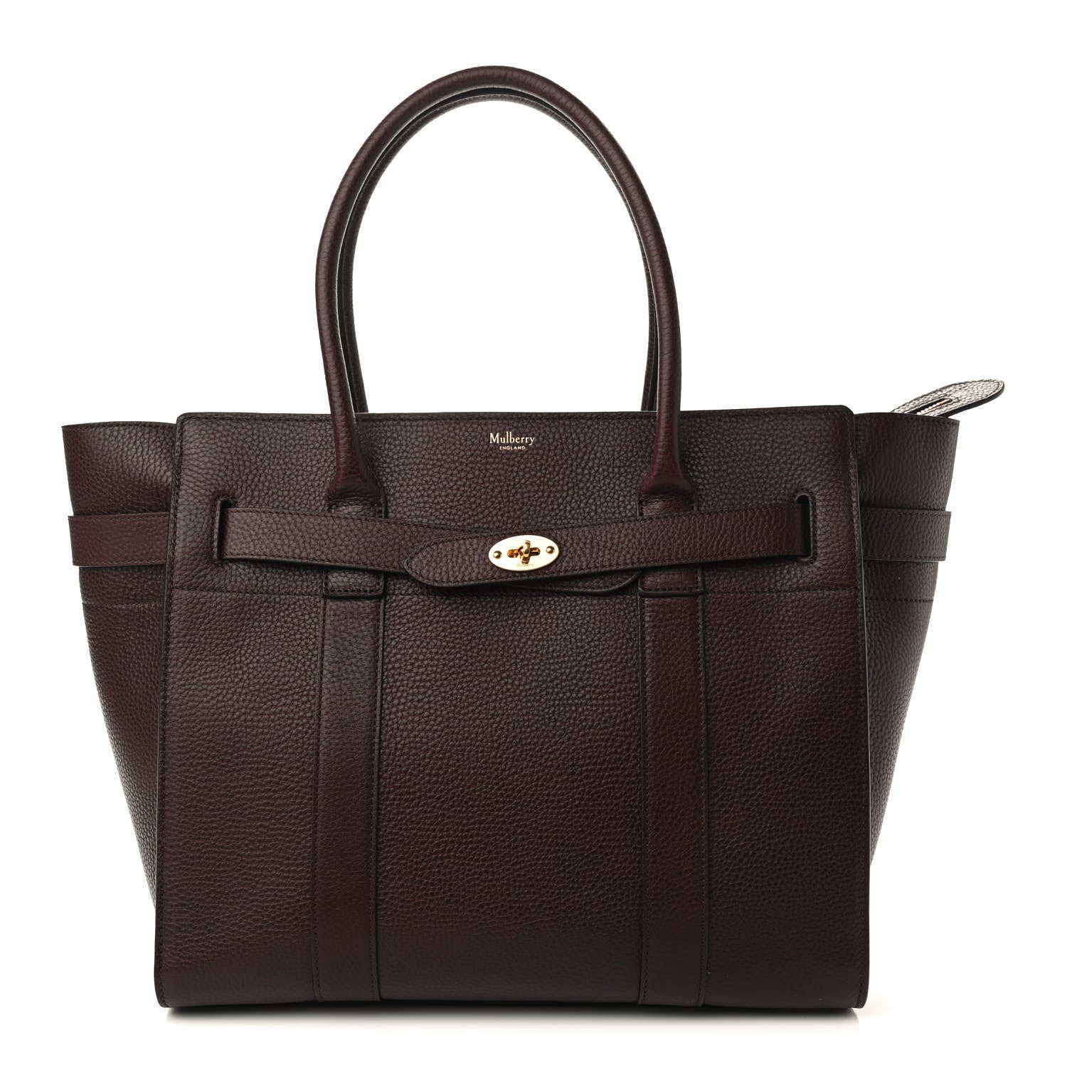 Mulberry Grain Vegetable Tanned Calfskin Zipped Bayswater Oxblood 1 of 11