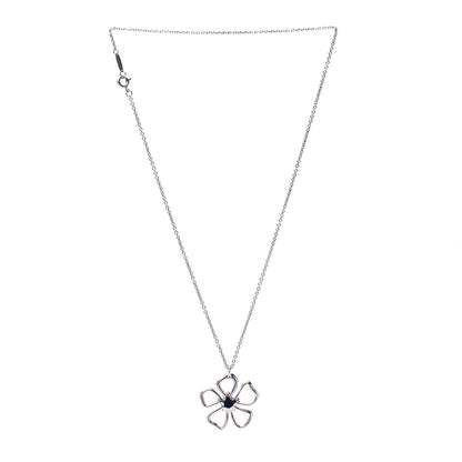 Tiffany Sterling Silver Open Flower Pendant Necklace 3 of 7