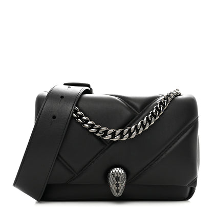 Bulgari Calfskin Matelasse Mini Serpenti Cabochon Crossbody Bag Black 1 of 11