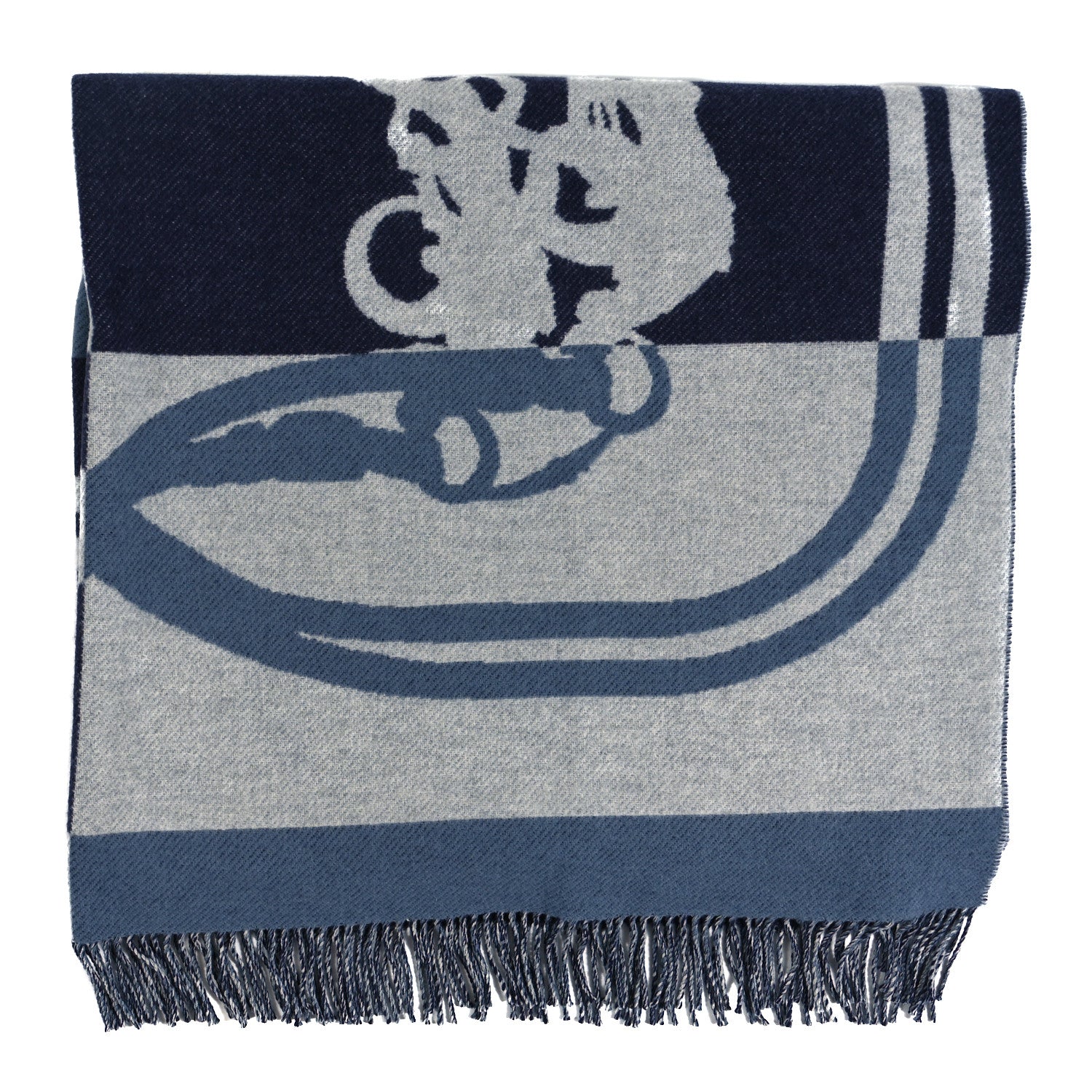 Hermes Cashmere Wool Brides De Gala Plaid Blanket Glacier 1 of 3