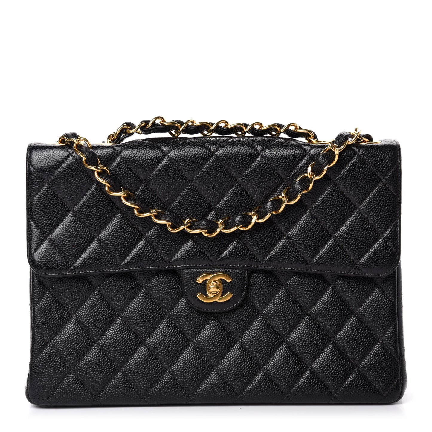 Caviar Quilted Jumbo Single Flap Black