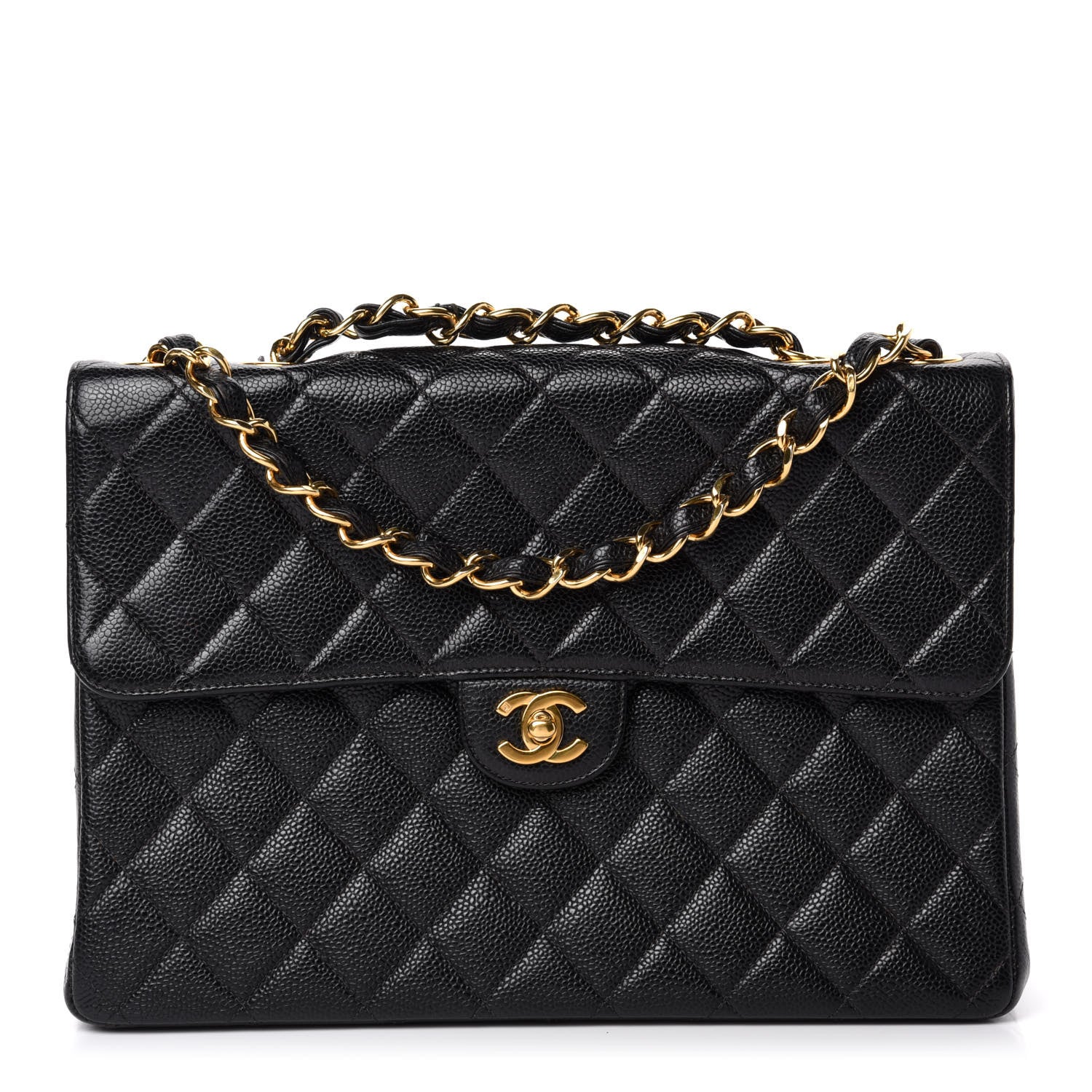Chanel Caviar Quilted Jumbo Single Flap Black 1 of 12