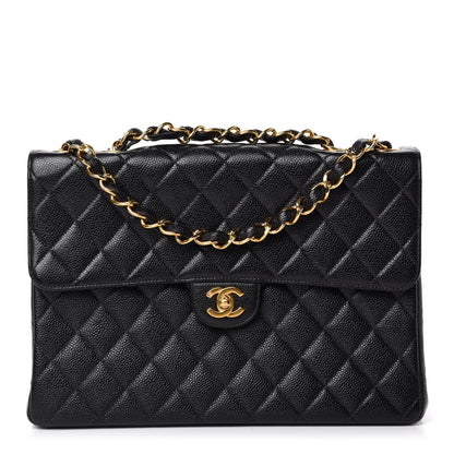 Chanel Caviar Quilted Jumbo Single Flap Black 1 of 12