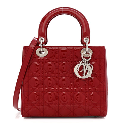 Christian Dior Patent Cannage Medium Lady Dior Red 1 of 10
