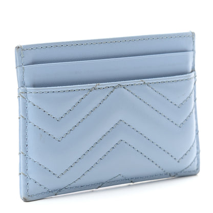 Gucci Calfskin Matelasse GG Marmont Card Holder Porcelain Light Blue 3 of 9