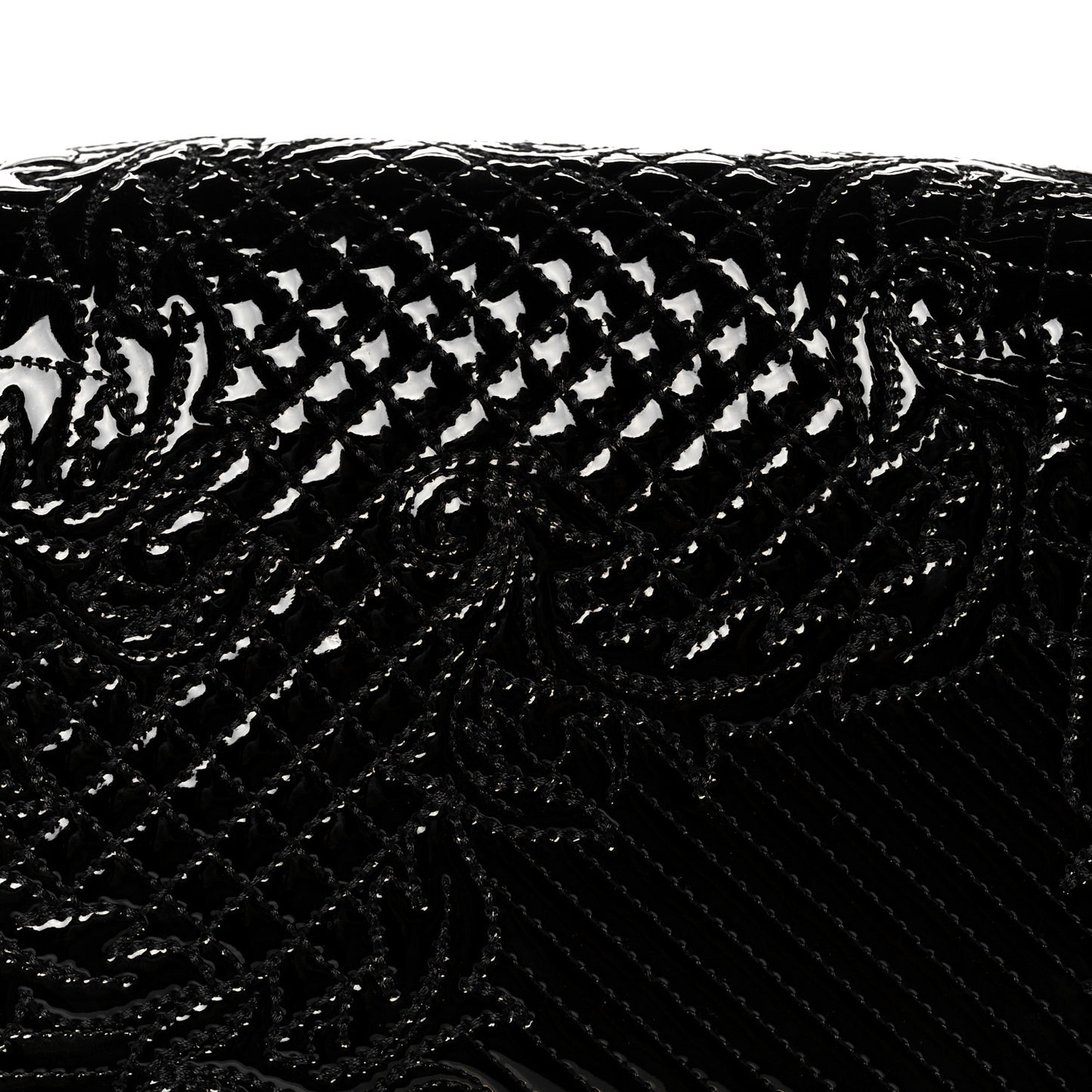 Patent Micro Vanitas Shoulder Bag Black