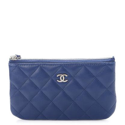 Chanel Lambskin Quilted Small Cosmetic Case Blue 9 of 9