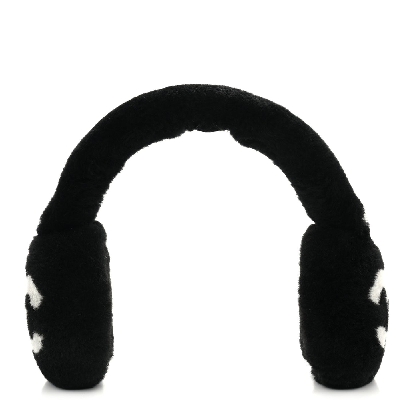 Shearling CC Ear Muffs Black White
