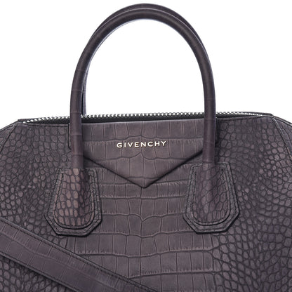 Givenchy Nubuck Crocodile Embossed Medium Antigona Brown 8 of 18