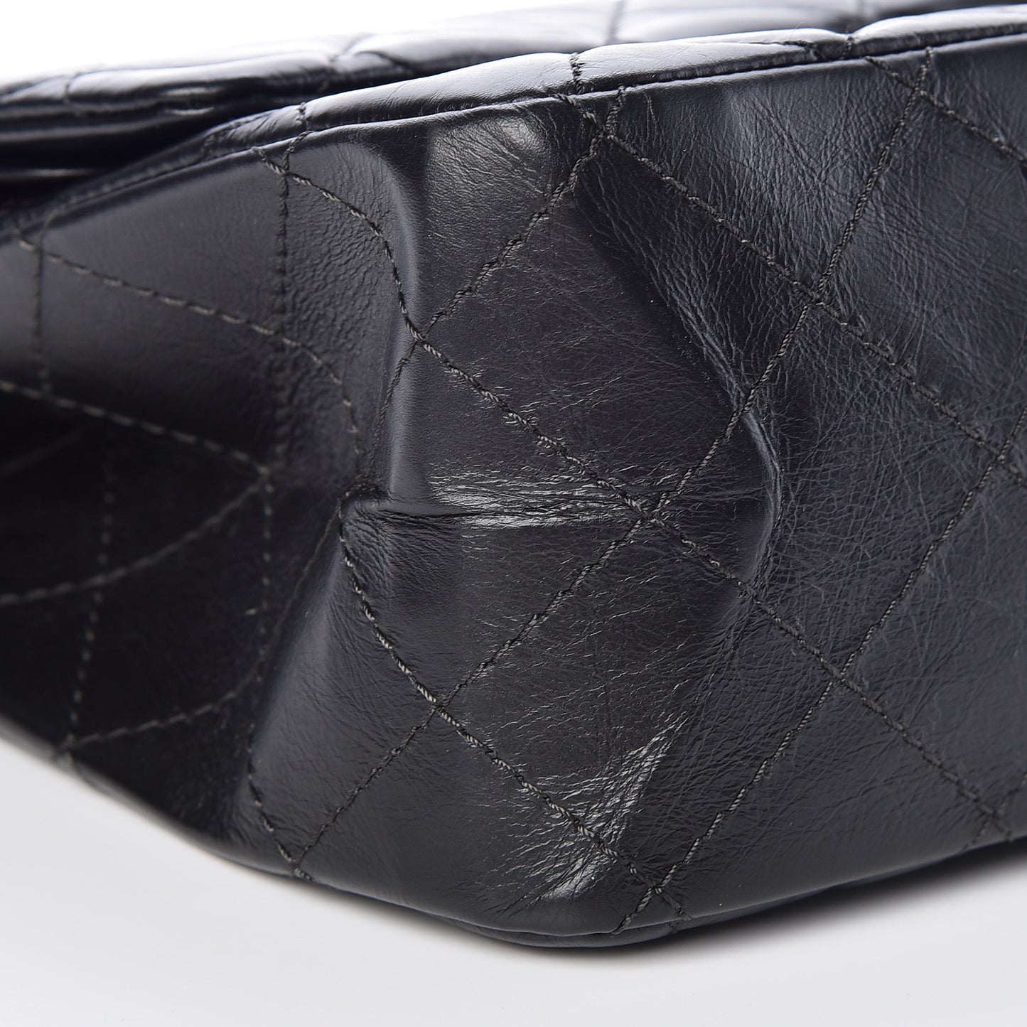 Aged Calfskin Quilted 2.55 Reissue 227 Flap Black