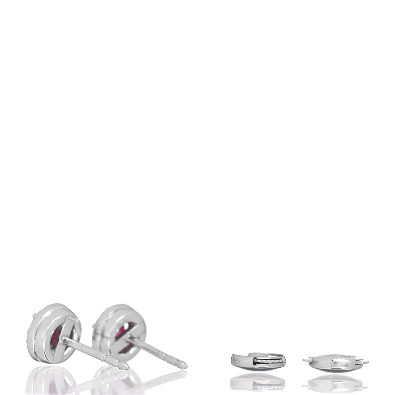 Tiffany Platinum Diamond Ruby Soleste Earrings 3 of 5
