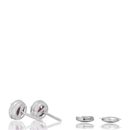 Tiffany Platinum Diamond Ruby Soleste Earrings 3 of 5