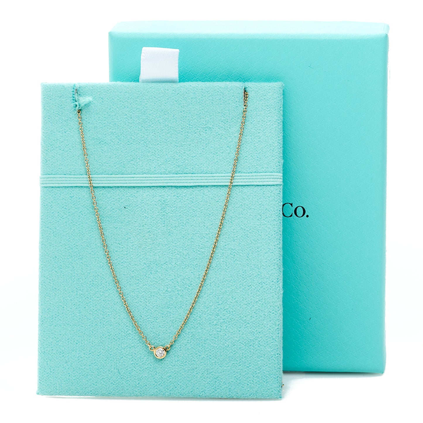 18K Yellow Gold Diamond Elsa Peretti .05ct Diamonds by the Yard Pendant Necklace
