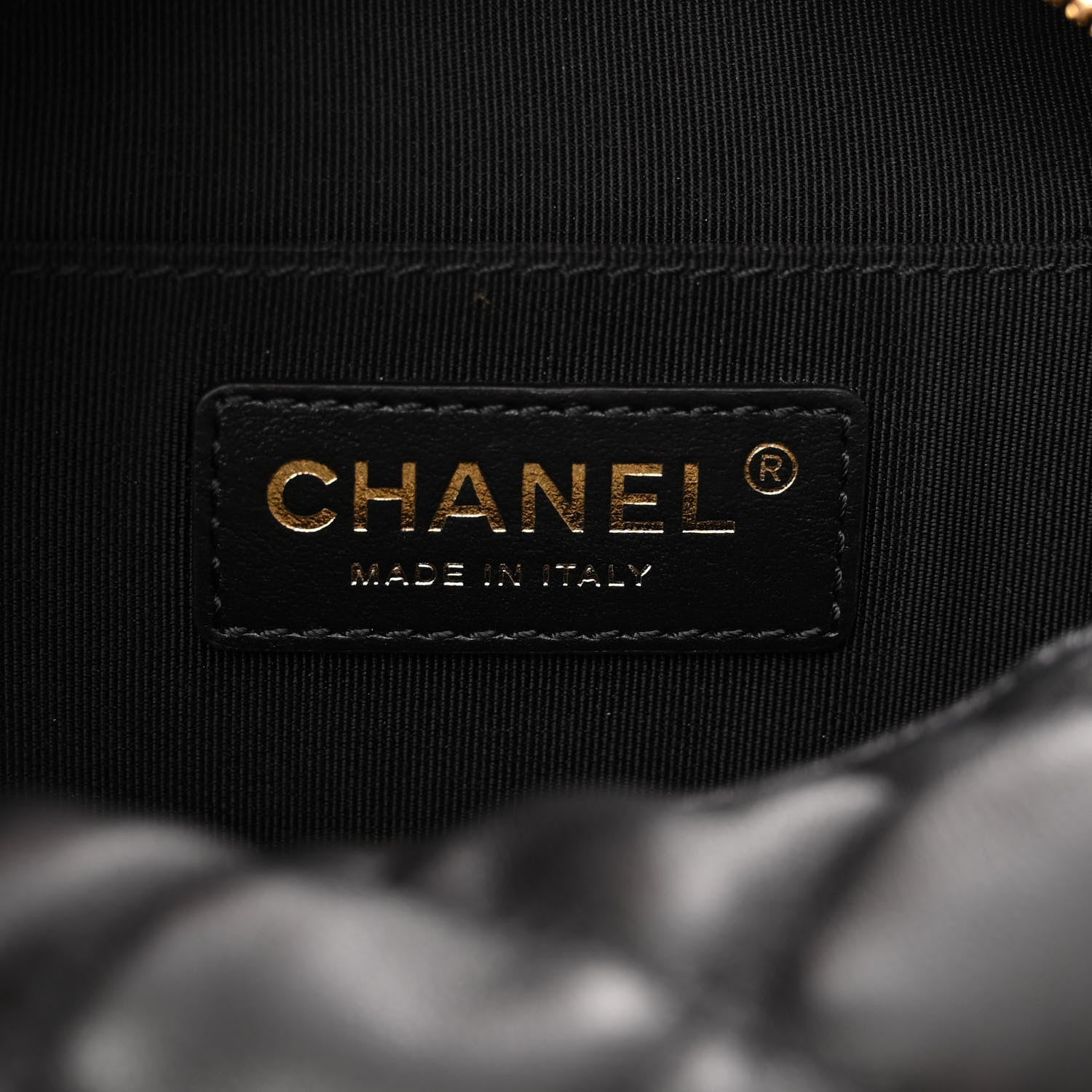 Chanel Lambskin Quilted Small Perfect Meeting Hobo Black 7 of 11