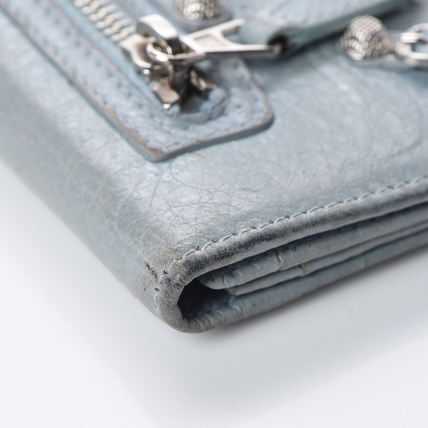 Balenciaga Agneau Giant 12 Silver Hardware Card Case Bleu Opaline 10 of 11