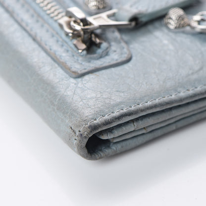 Balenciaga Agneau Giant 12 Silver Hardware Card Case Bleu Opaline 10 of 11