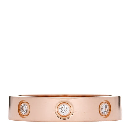 Cartier 18K Pink Gold 8 Diamond 4mm LOVE Wedding Band Ring 50 5.25 3 of 5
