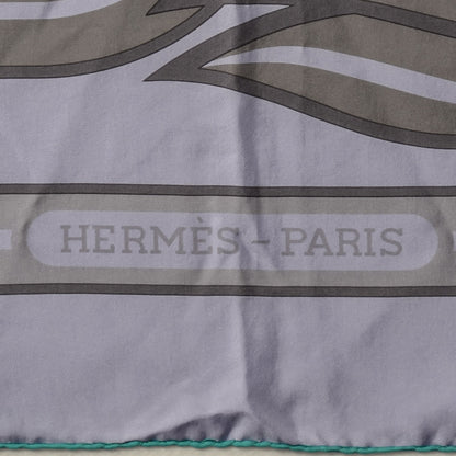 Hermes Silk Dip Dyed Quadrige Scarf 140 Lilac Gris Chartreuse 3 of 7