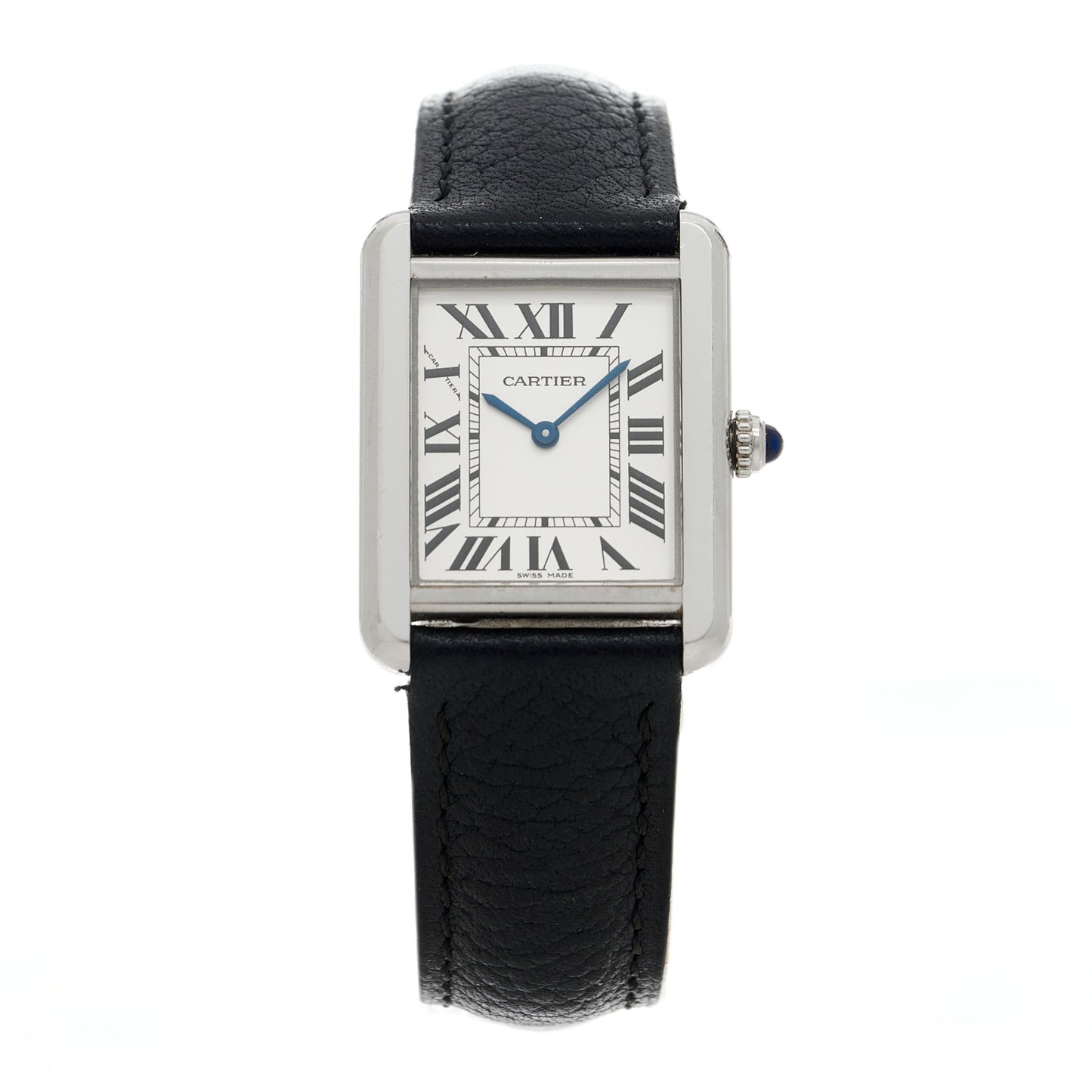 Stainless Steel Calfskin 24mm Tank Solo Quartz Watch