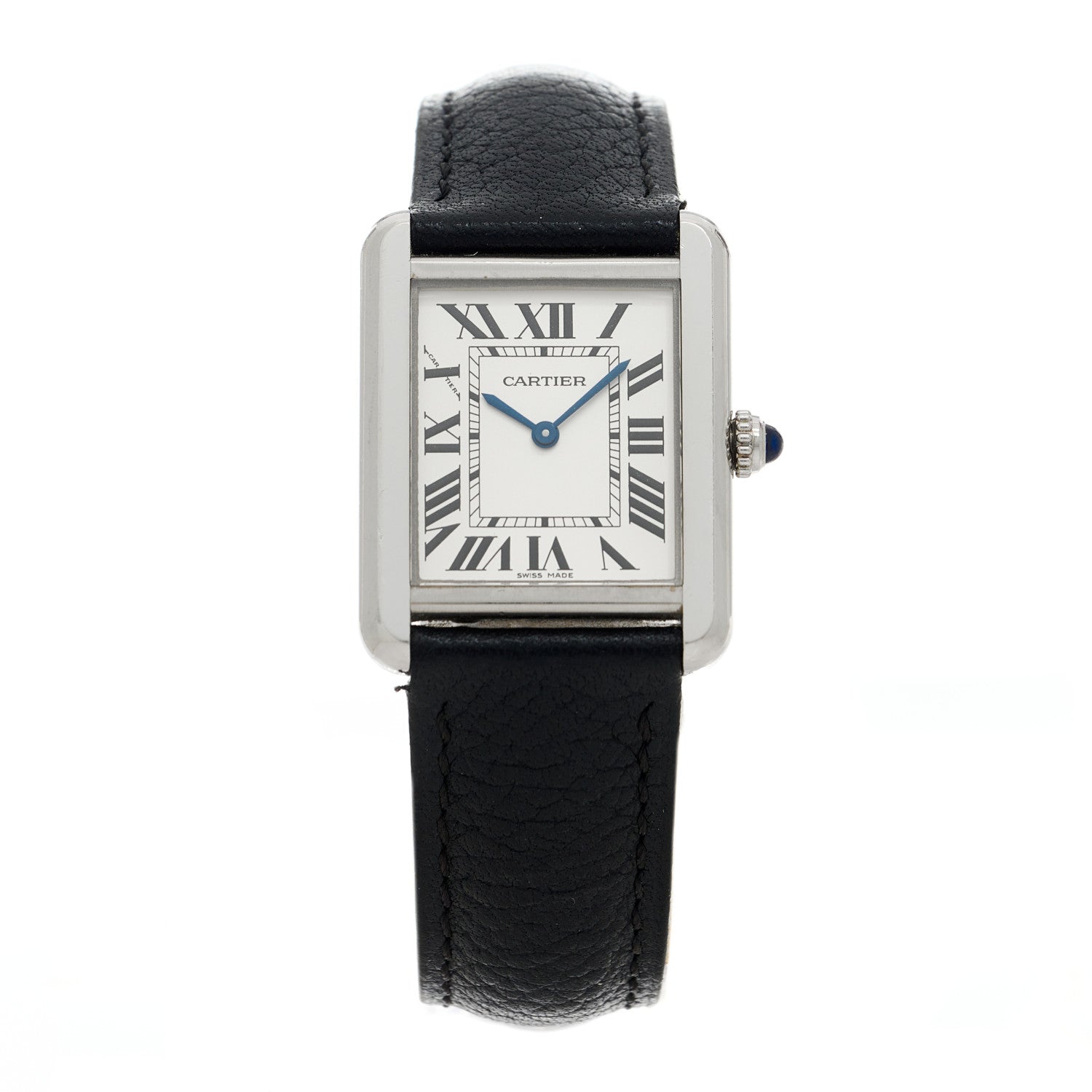 Cartier Stainless Steel Calfskin 24mm Tank Solo Quartz Watch 1 of 4