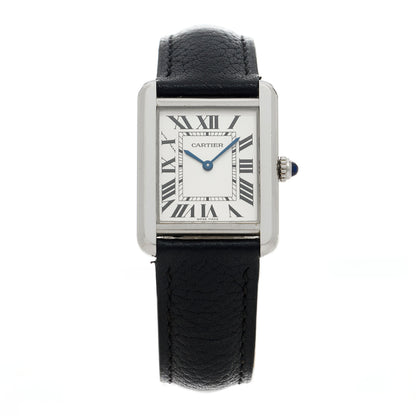 Cartier Stainless Steel Calfskin 24mm Tank Solo Quartz Watch 1 of 4