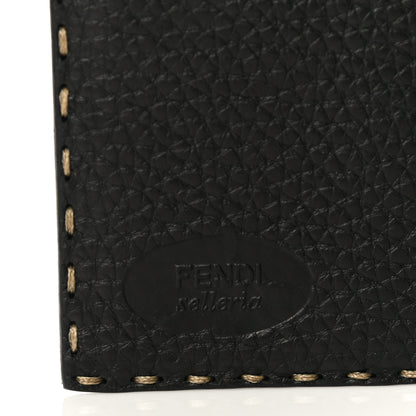 Fendi Calfskin Romano Selleria Tri-Fold Wallet Black 6 of 17