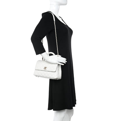 Chanel Caviar Quilted Mini Coco Handle Flap White 2 of 11