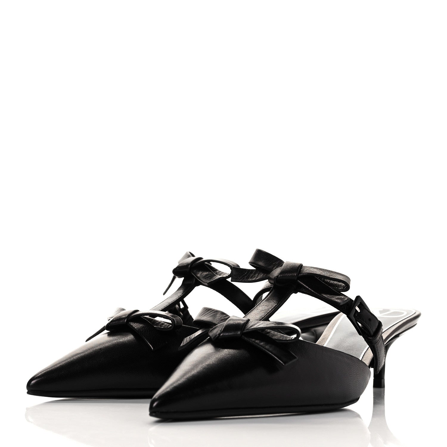 Valentino Garavani Nappa French Bow 45mm Mules 36 Black 2 of 9