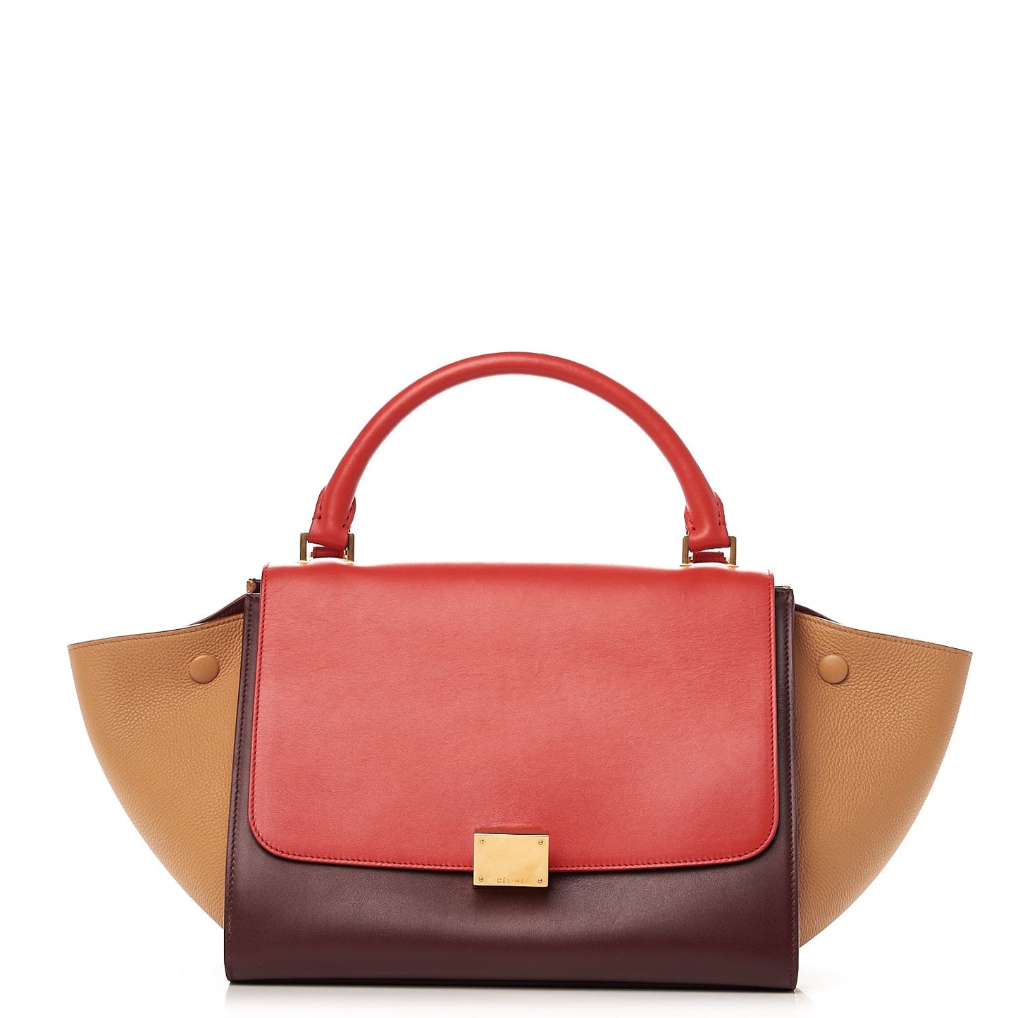 Satin Baby Grained Calfskin Small Trapeze Carmin