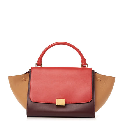 Celine Satin Baby Grained Calfskin Small Trapeze Carmin 1 of 10