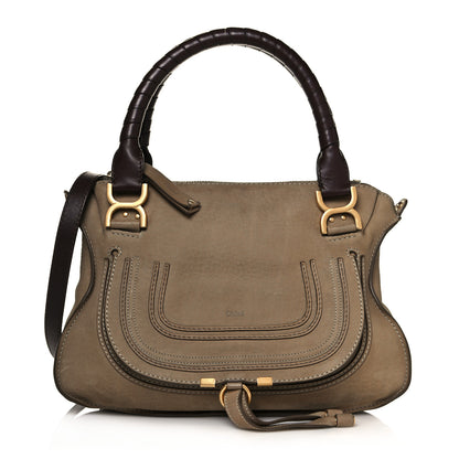 Chloe Nubuck Medium Marcie Satchel Greige 1 of 14