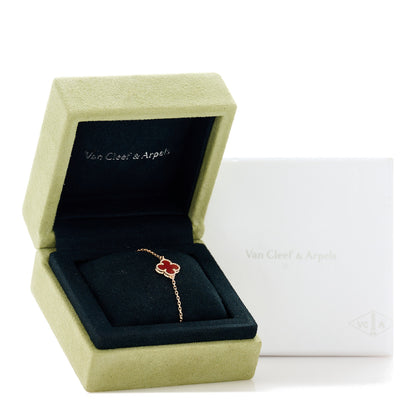 Van Cleef & Arpels 18K Rose Gold Carnelian Sweet Alhambra Bracelet 5 of 5