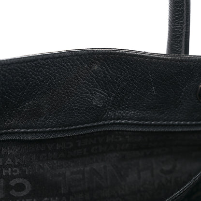 Chanel Calfskin Mademoiselle Lock Cerf Executive Shopper Tote Black 20 of 22