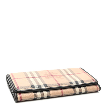 Burberry Haymarket Check Penrose Continental Wallet Chocolate 4 of 7