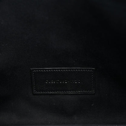 Saint Laurent Grain De Poudre Matelasse Chevron Monogram Envelope Clutch Black 7 of 8