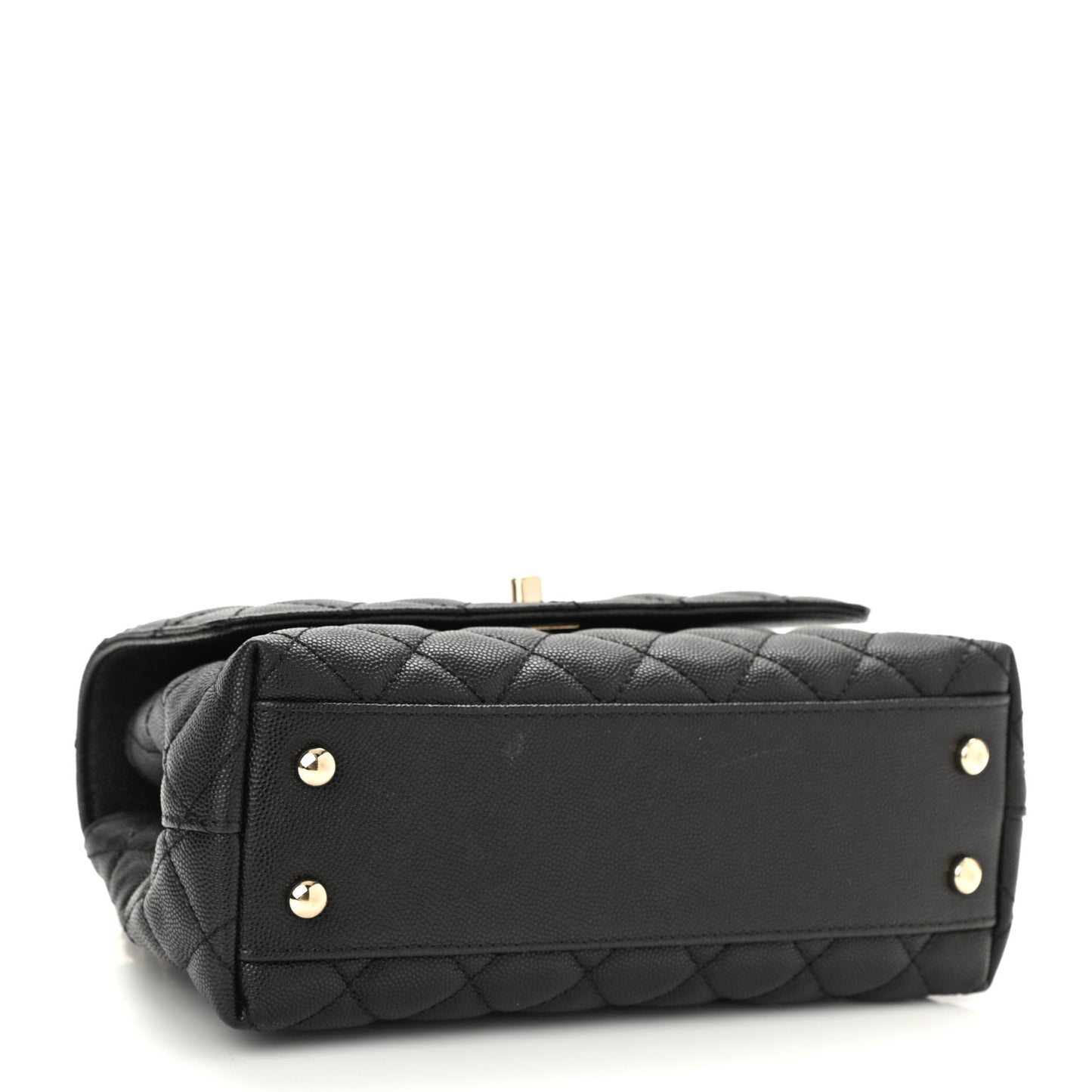 Caviar Quilted Mini Coco Handle Flap Black